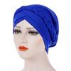 Forehead Cross Turban Bonnet For Women Pure Color Cotton Braid Inner Hijabs Indian Wrap Hijab Underscarf Caps Muslim Headdress