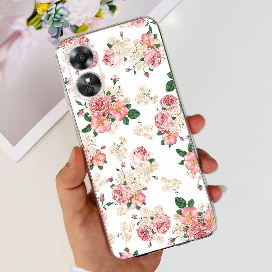 Schöne Hülle mit Aufdruck für OPPO A17 (CPH2477) Weiche Silikon-TPU-Rückabdeckung für Oppo A17 A 17 4G Handyhüllen