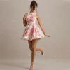 Niche Design Cross-Border New Arrival Women's Clothing Sleeveless Printed Open Back Shoelace Sexy French Style Elegance Slim Looking Dress
