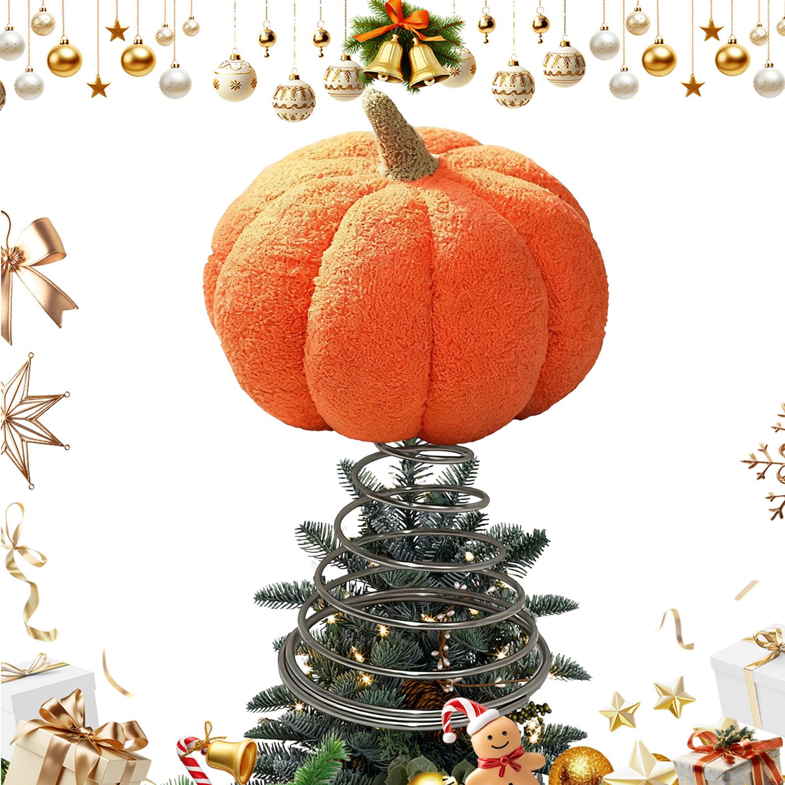 Thanksgiving Pumpkin Tree Top Decoration Spring Pumpkin Halloween Tree Ornaments Christmas Tree Topper For Harvest Autumn CN