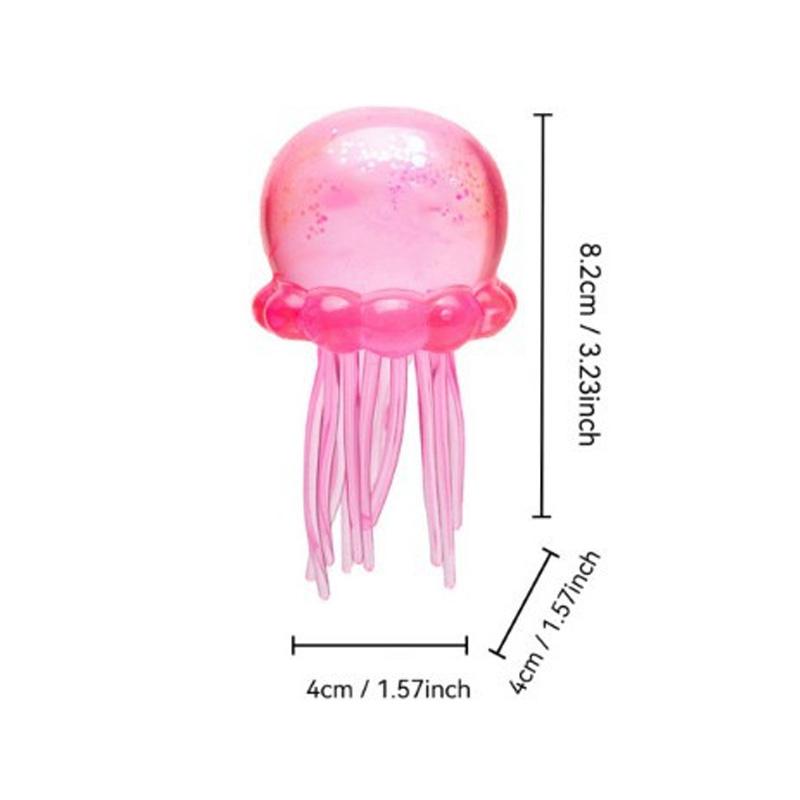 New Cartoon Squishy Sensory Squeeze Jellyfish Toy Glitter Filled Portable Handheld Stress Relief Desktop Relaxation Doll Gifts