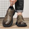 Trendy Brand Men's Genuine Leather Shoes Retro Classic Low Top Shoes Men's Office Business Shoes Lace Up Casual Shoes