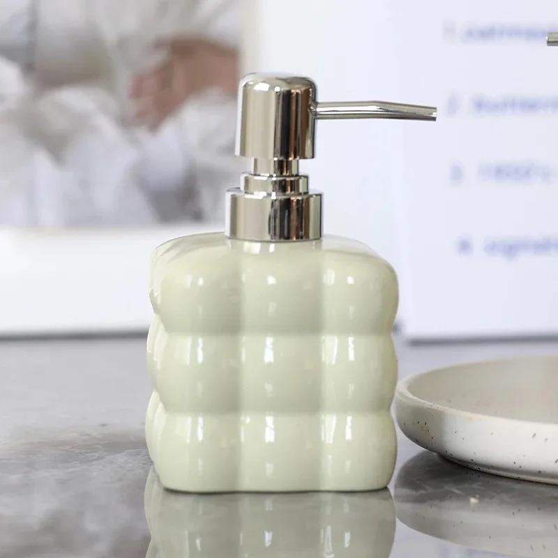 300ml Liquid Soap Dispenser Press Separated Bottle Bathroom Accessories Ceramic Household Body Wash Shampoo  Dispenser Bottle