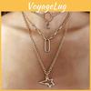 Elegant Multi Layer Star Moon Necklace For Women With Unique Geometric Style