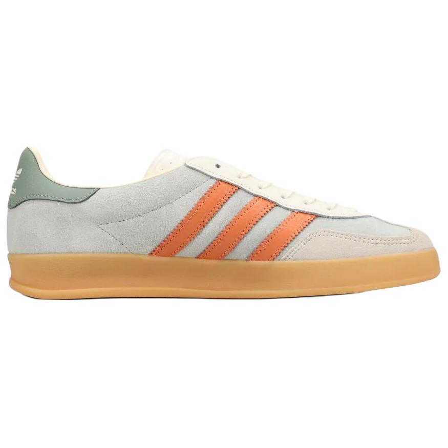 Adidas Originals GAZELLE INDOOR Abrasion Resistant Low top Skateboard Shoes Men's Gray White Sneakers JQ0011