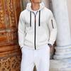 Men's Hooded Zip-Up Jacket Casual Athletic for Fall and Winter