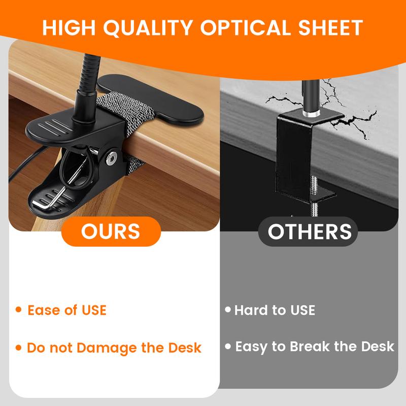 Flexible Desk Lamp LED Illuminated 5X Magnifying 3 Colors LED Magnifying Glass for Soldering Iron Repair/Craft /Hobby /Nail