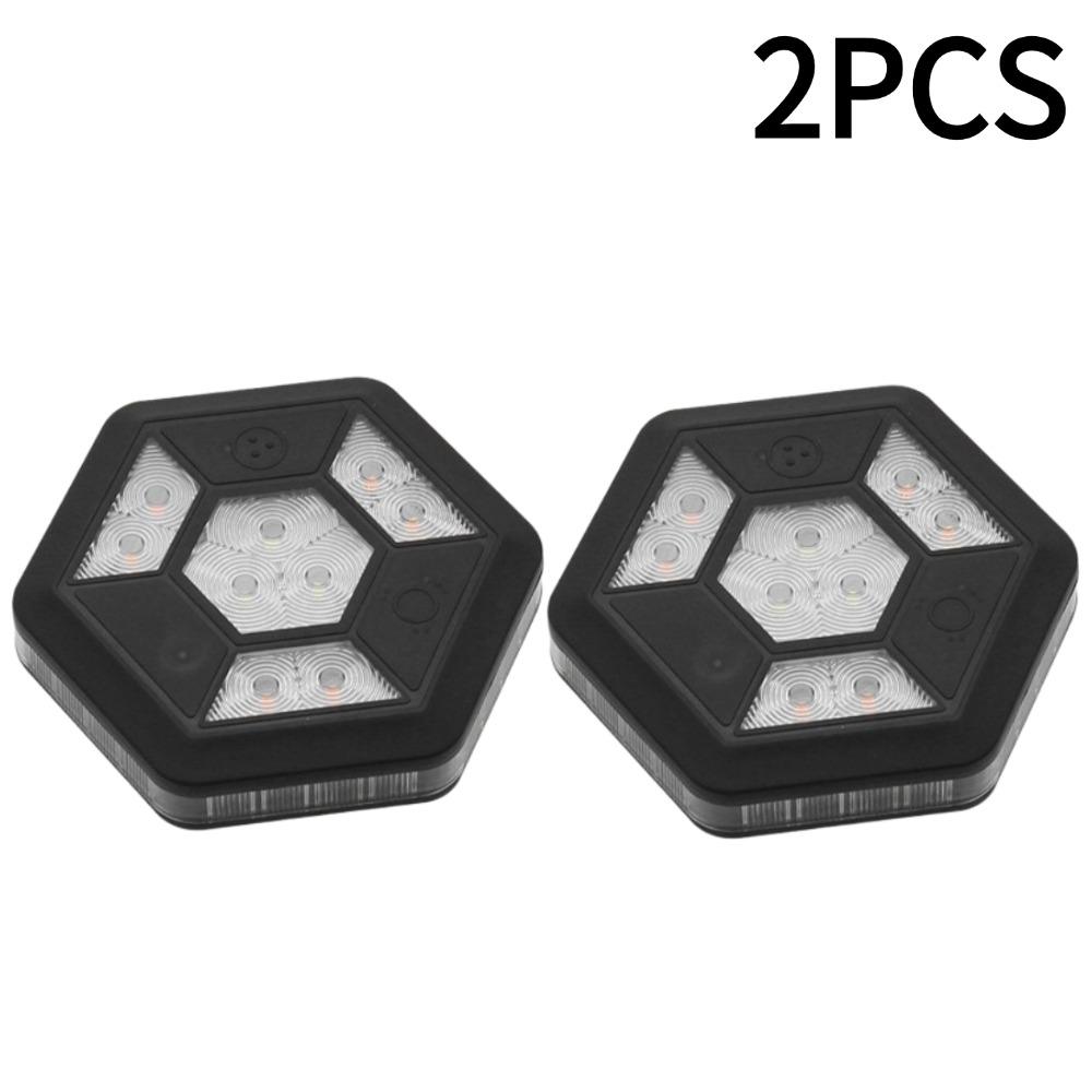 1/2pcs 360 Degree Rotating LED Magnetic Warning Light Rechargeable Yellow White Traffic Safety Flash Car Safety Signal Light