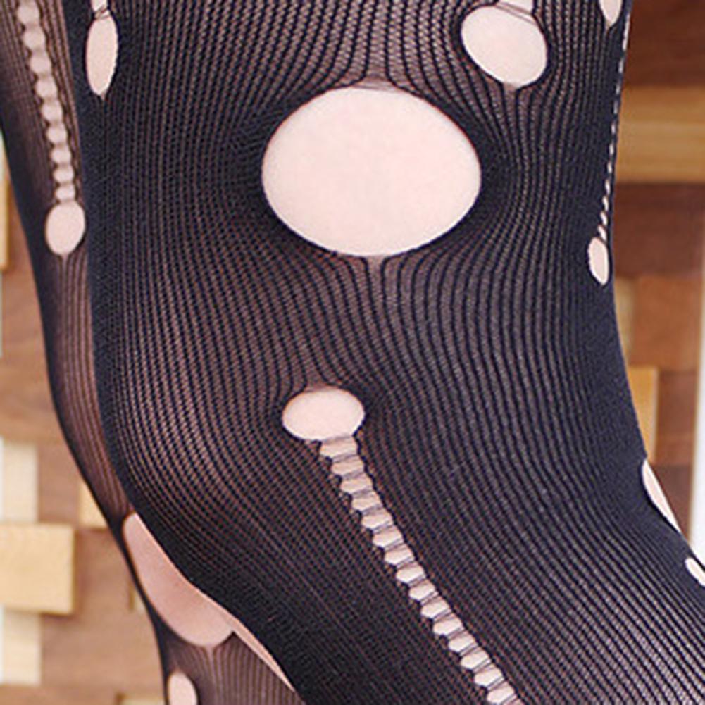 Women's Festival Fun Wild Sex Punk Style Smashed Hole Stockings Pantyhose