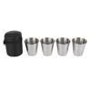 Wine Mugs with Leather Case Stackable Drinking Cups for Outdoor Activities
