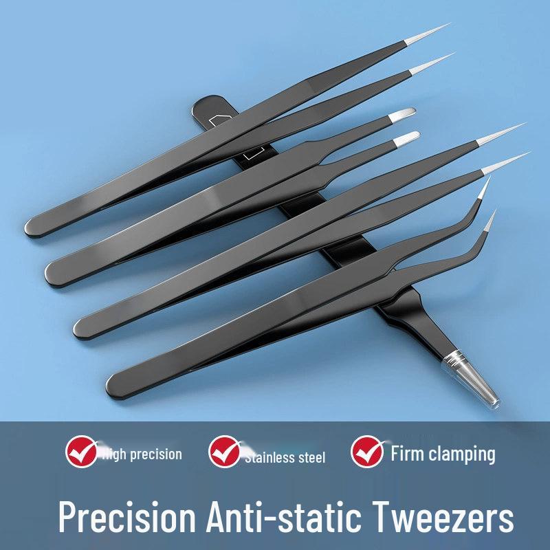 Stainless Steel Anti-Static Tweezers for High-Precision Repair