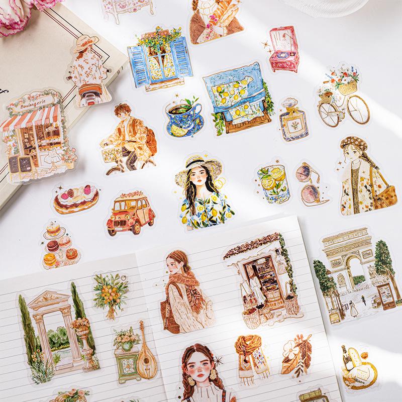 Beautiful Day Trip Scenery PET Sticker Pack: 6 Styles, 20 Sheets of Travel-Inspired Decorative Stickers