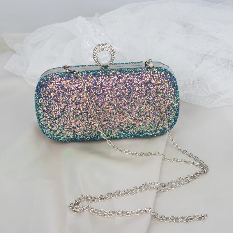 Evening Pink Clutch Designer Bags Women Luxury Purse Bling Sequins Handbag Fashion Shoulder Crossbody Small Phone Bag