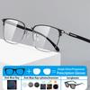Retro Business Office Half Titanium Glasses Photochromic Men Optical Prescription Myopic Astigmatism Progressive Eyeglasses