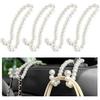 DXNQ 2 PCS Elegant Pearl Car Seat Headrest Hook, Cute Car Seat Hook Hanger Storage Organizer for Handbag Purse, Interior Decoration Headrest Hanger