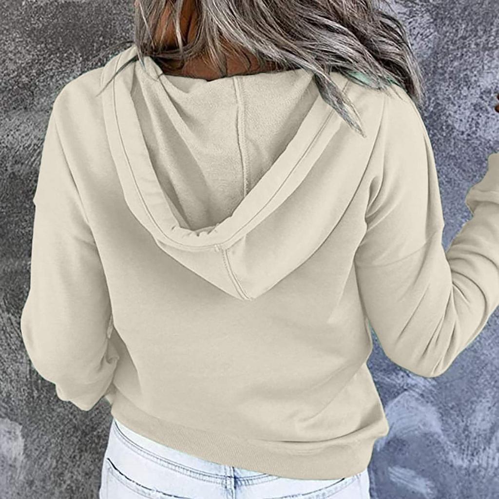 Damen Pullover Hoodies Tops Lässige Button-Down-Sweatshirts mit langen Ärmeln und Taschen