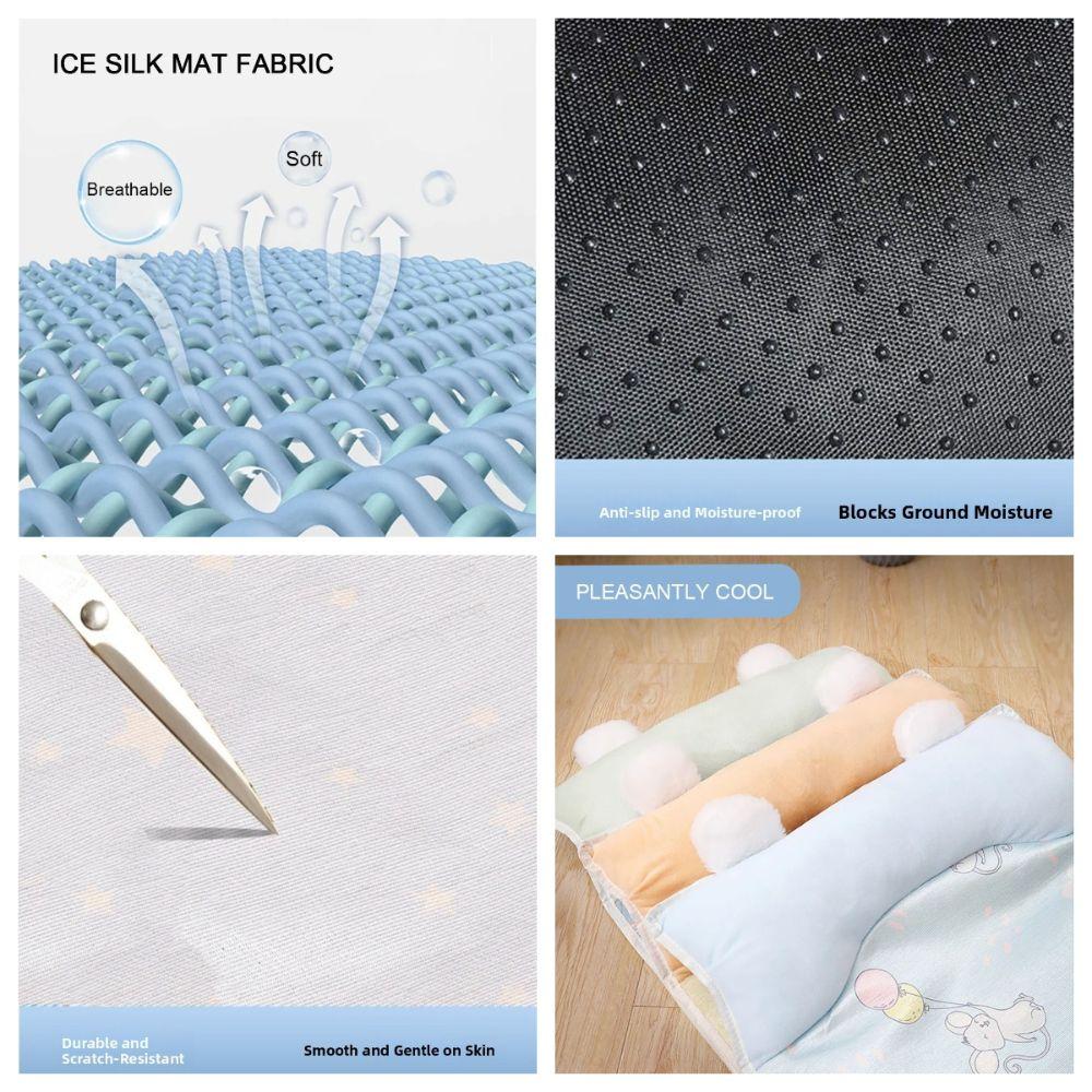 Anti-Slip Ice Silk Dog Cat Bed Breathable Cooling Pet Mat Cool Blanket Dog Ice Pad Nest  for Summer