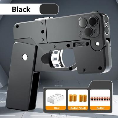 Folding Phone Shape Pistol Gun Toy Soft Bullet Shell Eject Joke Fun 12 Pro Mox Birthday Prank Gifts for Boys