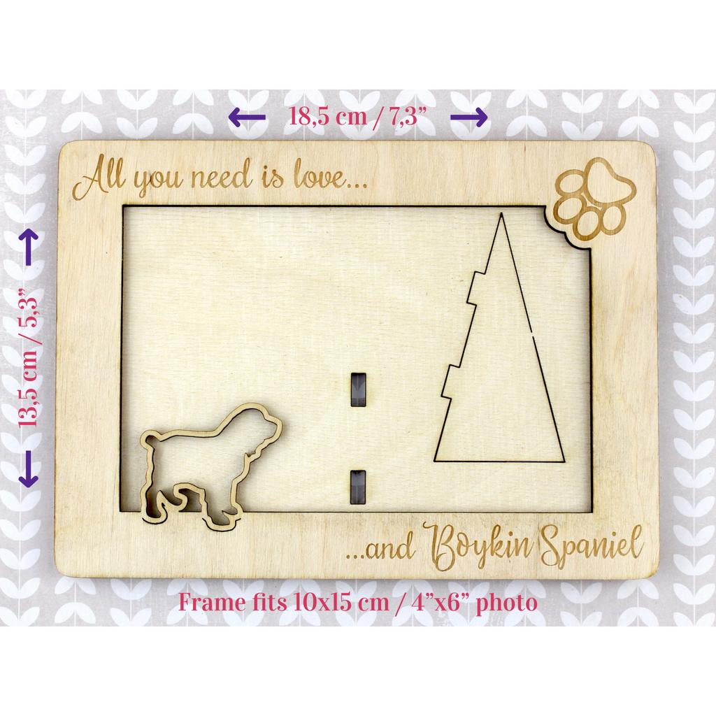 Boykin Spaniel, Swamp Poodle – Photo frame, engraved wooden frame | Art-Dog