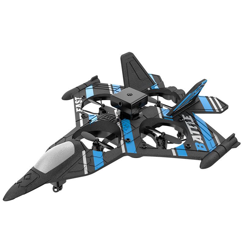 Remote Control Foam Fighter Drone with Lights & Camera - Crash-Resistant, Obstacle Avoidance Airplane Toy for Kids.