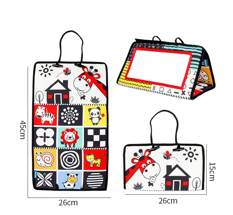 Aipinqi Baby Funhouse Mirror Cloth Book: Car Hanging Toy with Foldable Pendant for Back Seat