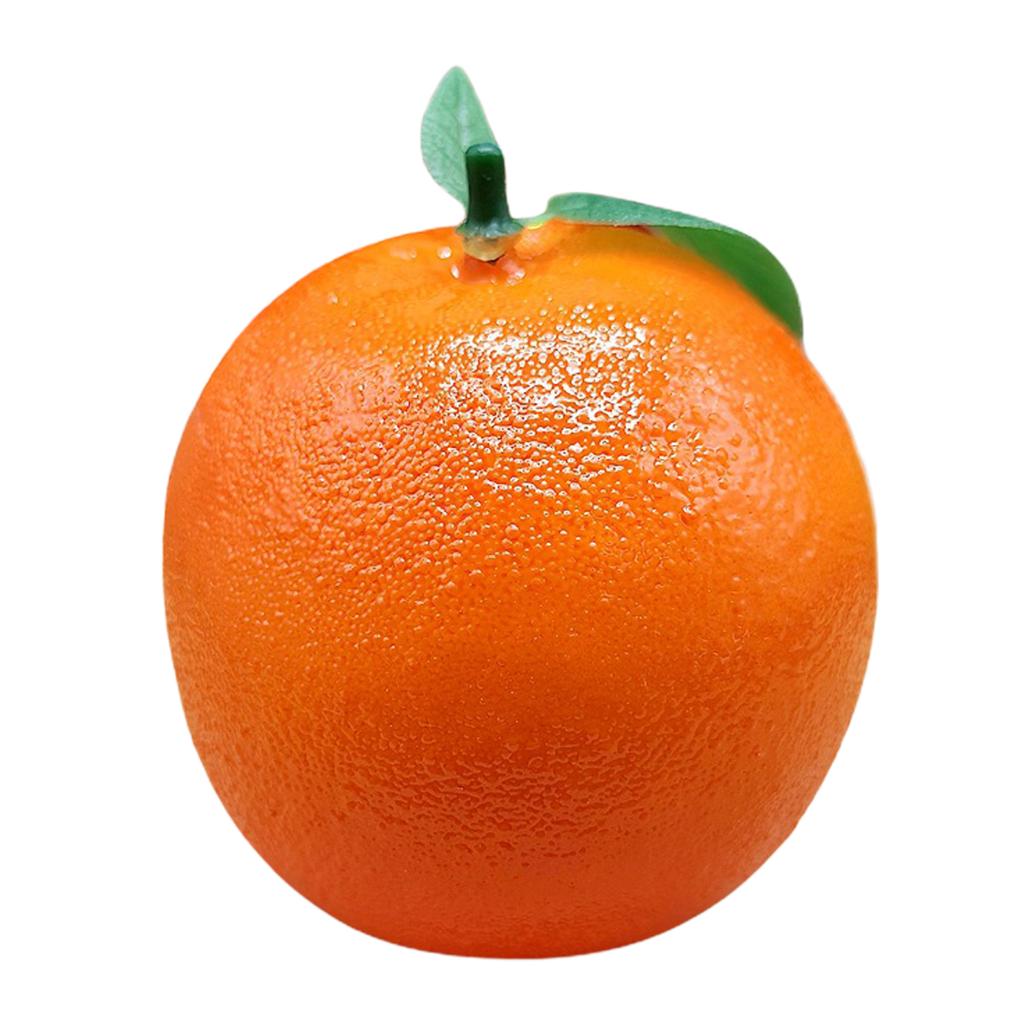 Artificial Orange with Green Leaves Foam Lifelike Faux Simulation Orange Fruit for Home Party Kitchen Decor Photography Props