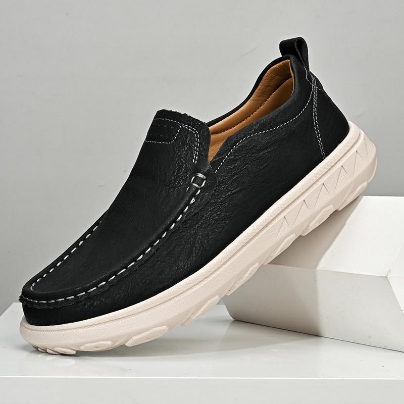 Lightweight Penny Loafers Men Casual Shoes Leather Dress Shoes Slip-on Sneaker Flats Classic Man Moccasins Mens Driving Shoes
