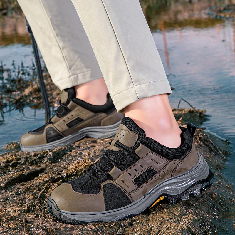 Herren Outdoorsport-Schuhe Anti-Rutsch Freizeit Atmungsaktiv Bergsteigerschuhe Große Größe Bequem Gummi-Außensohle Alle Jahreszeiten