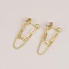 Double Layer Metal Chain Earrings for Women Gold Color Chain Tassel Earrings Simple Korean Party Jewelry