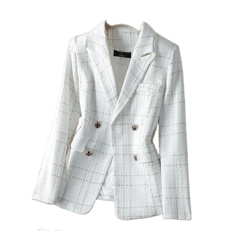 Completo da Donna Elegante Autunno Primavera Cappotto Blazer da Donna Comodo All-match Tweed Temperamento Moda Blazer da Donna