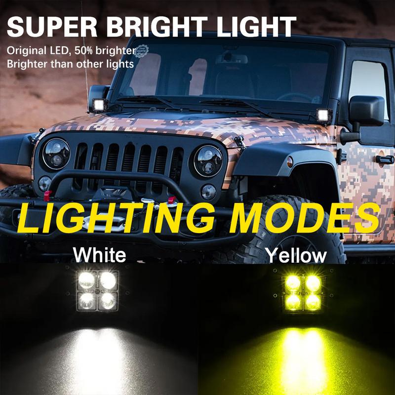1/2x 12V/24V 12W LED Light Bar Spotlight IP67 Waterproof Driving Fog Lamps for Motorcycle Truck ATV UTV SUV Off-Road Vehicle Mod