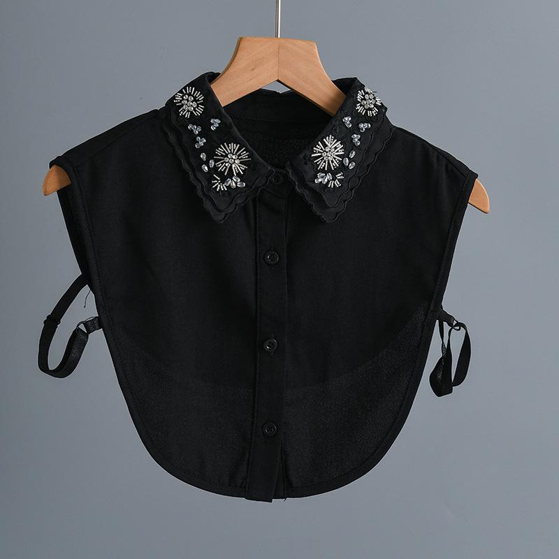 White Fake Collar Neckwear Tie Sweater Blouse Decoration for Womens Fashionable and Elegant Half Shirt Detachable Collar