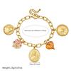 DIEYURO 316l Stainless Steel Vintage Portrait Angel Cross Flower Heart Charm Necklace Bracelet Set Lady Fashion Jewelry Gift