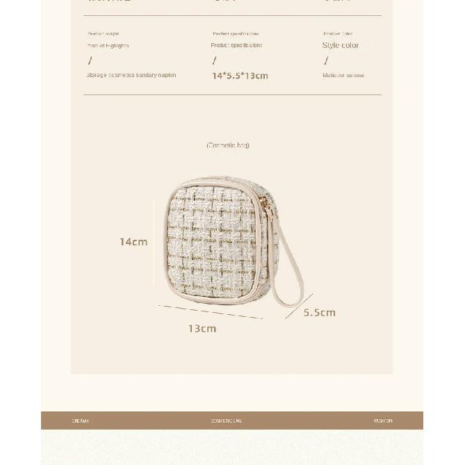 Portable Women'S Mini Cosmetic Bags Girls Makeup Lipsticks Storage Pouch Sanitary Pads Data Cables Organizer Small Bag Luxury