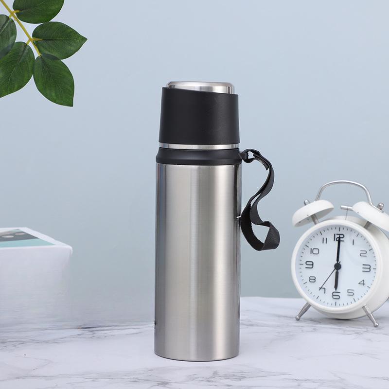 Taza de acero inoxidable 304 para exteriores, para viajes en coche, de gran capacidad, con cuerda, portátil