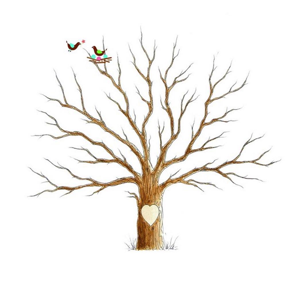 Personalised Wedding Fingerprint Thumbprint Tree Guest Signin Book Pink, image size:1024x1024