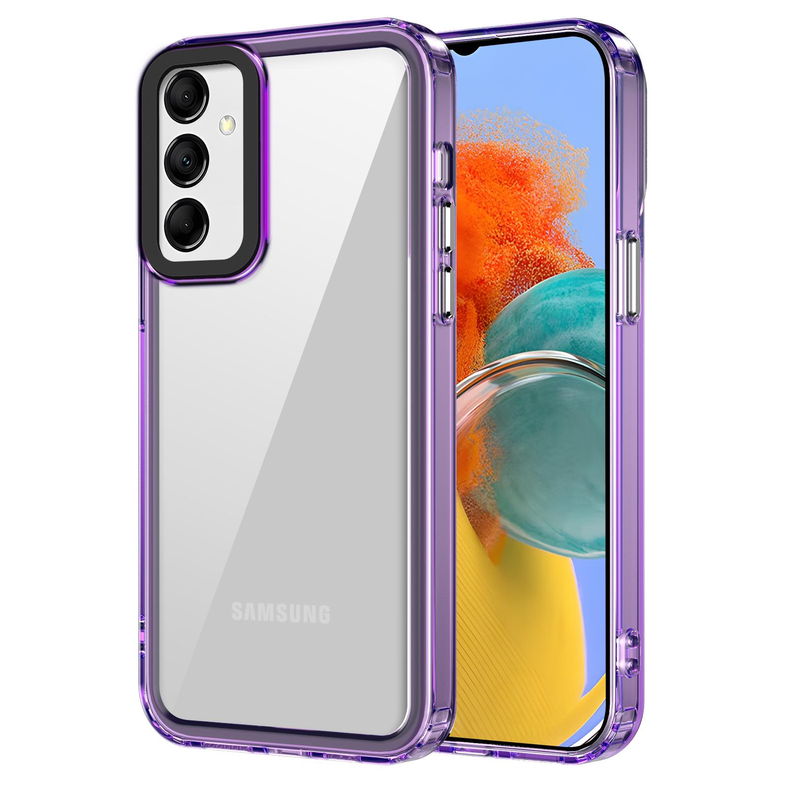 

For Samsung Galaxy M14 5G/F14 5G Case Four Corner Protection PC+TPU Phone Cover Transparent Purple