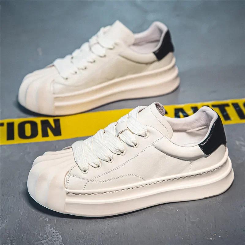 

Модные мужские кроссовки для ходьбы, мужская повседневная обувь, модные брендовые кожаные спортивные мужские кроссовки, обувь для мужчин, дизайнерская мужская обувь на платформе 44 белый