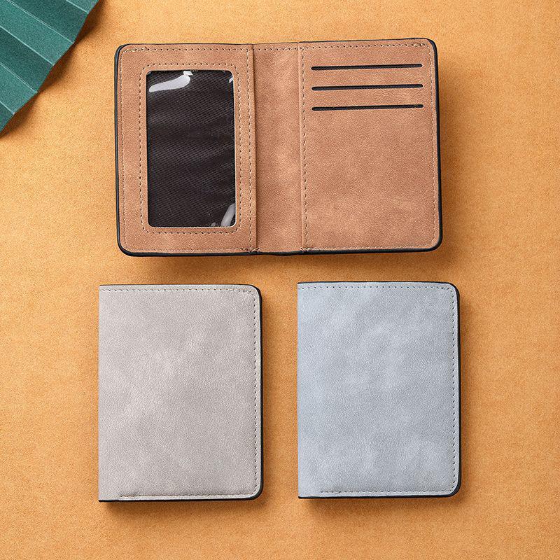 Men’s Slim Bifold Wallet PU Leather ID Card Holder Driver License Wallet Thin Business Card Organizer Pocket Purse