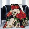 Floral Skull Blankets Vintage Flannel Vintage Soft Throw Blanket for Bedding Lounge Spring Autumn