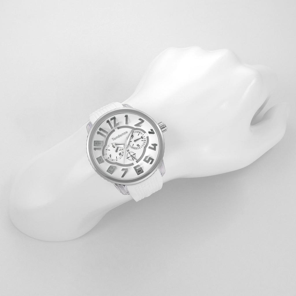 Tendence 51mm Uhr TY562002, Weißes Zifferblatt, Edelstahl, Mineralglas, Quarzwerk, Offiziell Importiert