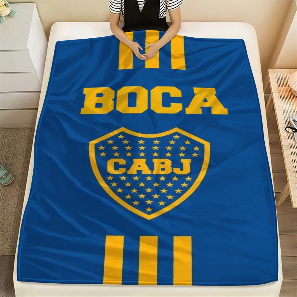 1Pc Boca Juniors Print Flannel Blanket High Quality Warm Comfortable Cover for All Seasons Perfect for Gifts Home Decor