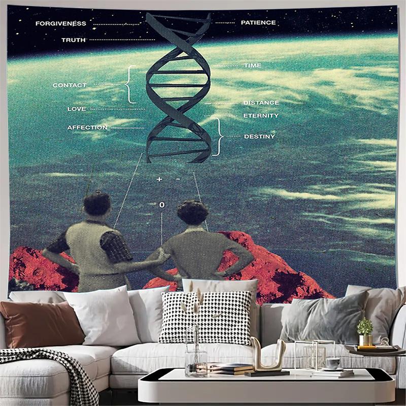 Galaxy Tapestry Space Nebula Celestial Wall Hanging Aesthetic Room Decor Planet Universe Moon Stars Home Decoration 74x94cm(29x37in)