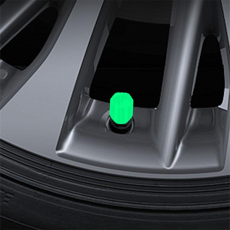 Luminous Valve Caps Fluorescent Red Night Glowing Car Motorcycle Bicycle Wheel Styling Tyre Hub Universal Cap Decor 1PC/4PC/20PC Stem Caps1