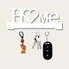 "Home Love" Shaped Key Holder With Hooks - No-Drill Wall Mount, Metal Organizer For Living Room Decor,Key Rack | Key Hanger Wall