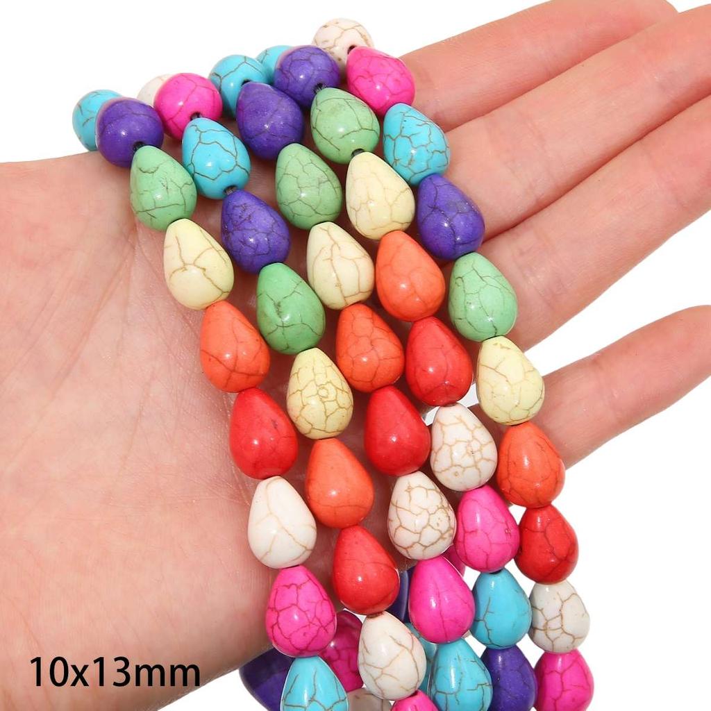 Synthetic Colour Turquoise Various Shapes of Colour Beads For Handmade Bracelet Necklace Keychain DIY Craft Jewelry Making Accessories