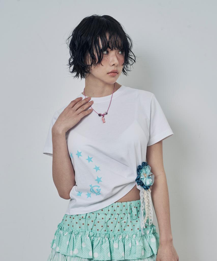 Lujeoseukeulleob Circle Star Logo Short Sleeve T-Shirt White