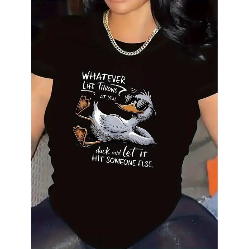 

Women Black White Letter A Applique T-Shirt Round Neck Short Sleeve Spring Summer Fall Restaurant Casual Basic Top 4XL чорний