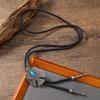 Men Bolo Tie Metal Eagle Bird Stone Cowboy Hat Western Necklace Costume Accessory