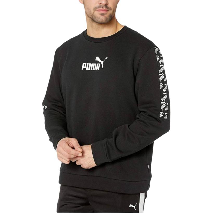 Puma Classic Printed Crewneck Sweatshirt Men Tops Black 584096-01